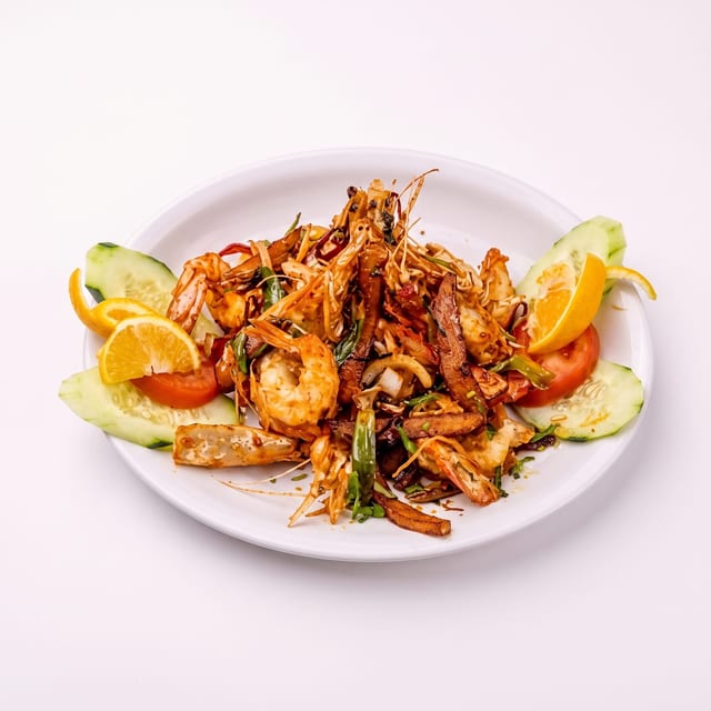 Langostino Platillo A La Plancha, Al Mojo, Sarandeado, A La Diabla Cangostino.